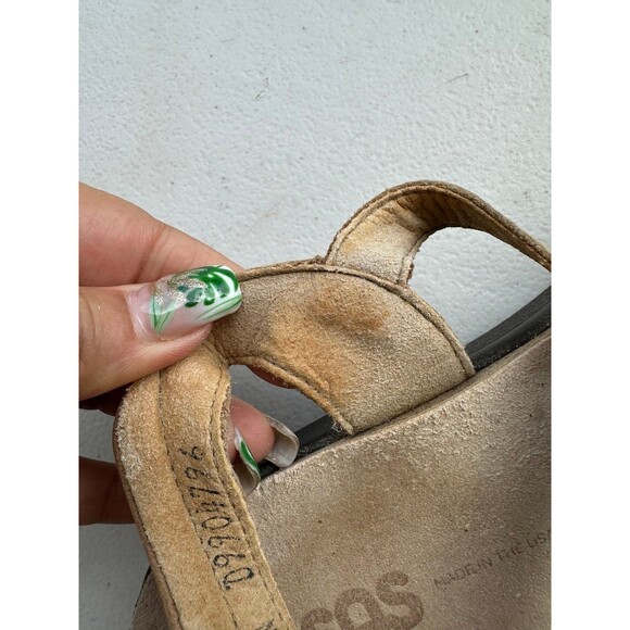 SAS Leather Sorrento Praline Adjustable Hook Loop T-Straps Suede Sandals 8 Wide - Picture 7 of 9